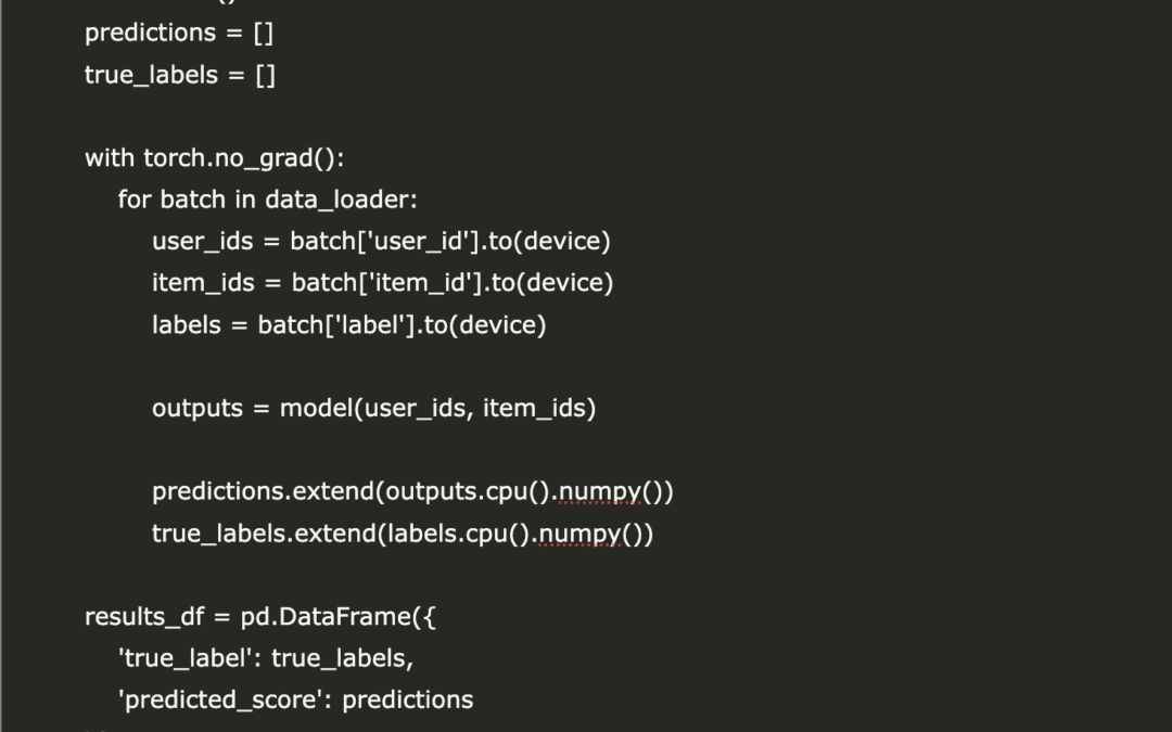 Step-by-step coding guide to build a neural collaborative filtering (NCF) recommendation system using Pytorch